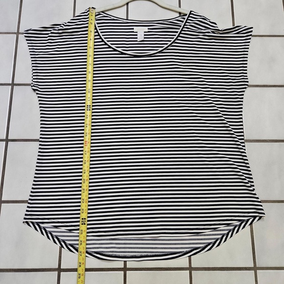 Chico’s Black and White Striped Knit Top - Picture 2 of 5